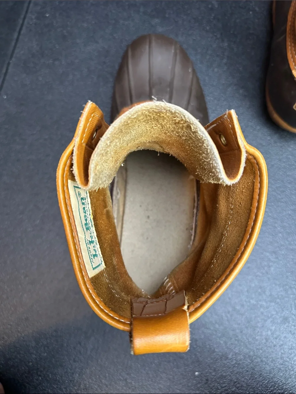 VTG L.L. Bean Maine USA Men’s Two-Tone Brown Tan Waterproof Duck Boots M9